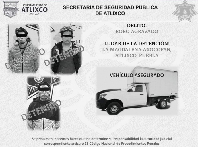 Policía de Atlixco recupera camioneta robada en Texmelucan 